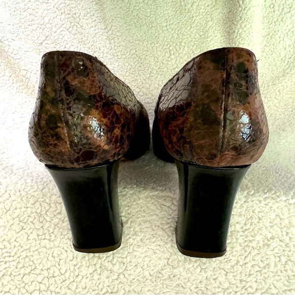 d’Rossana by Charna Leather Vintage platform heels Made in Italy size 7M EUC - Picture 8 of 14